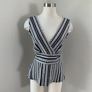 NEW Anthropologie Vanessa Virginia Womens Medium Peplum Top Sleeveless Shirt